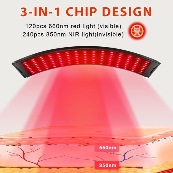 LED Red Light Therapy Lamp with Adjustable Stand - 660nm Red Light & 850nm Infrared Light - Image 6